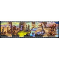 СССР 1989 г. № 6128-6132 Творчество Джеймса Ф.Купера, сцепка 5 марок.